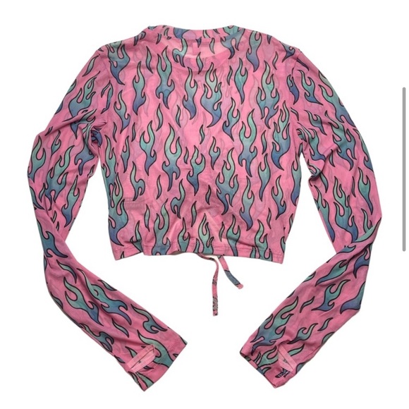 Dolls Kill Tops Dolls Kill Pink Flame Crop Top Poshmark